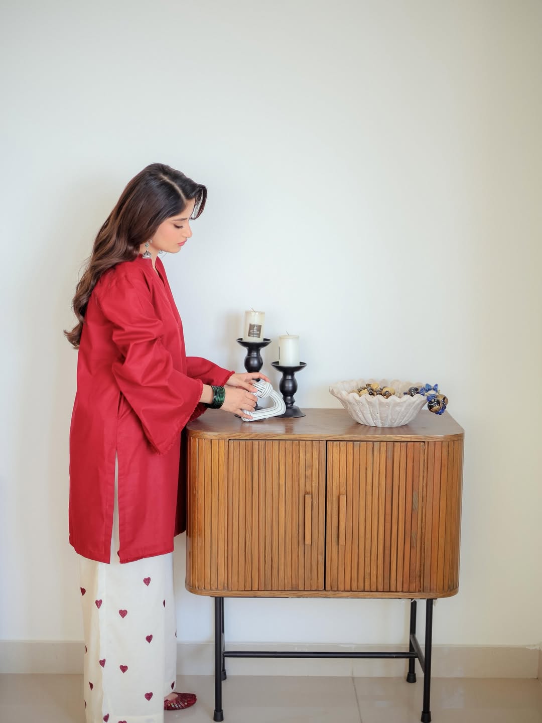 Hearts Red (Stitched 2 Pcs)