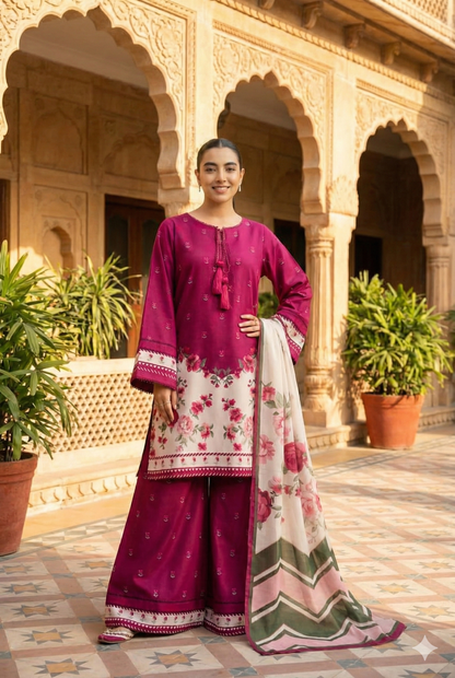 Monochrome (Stitched 3 Pcs)