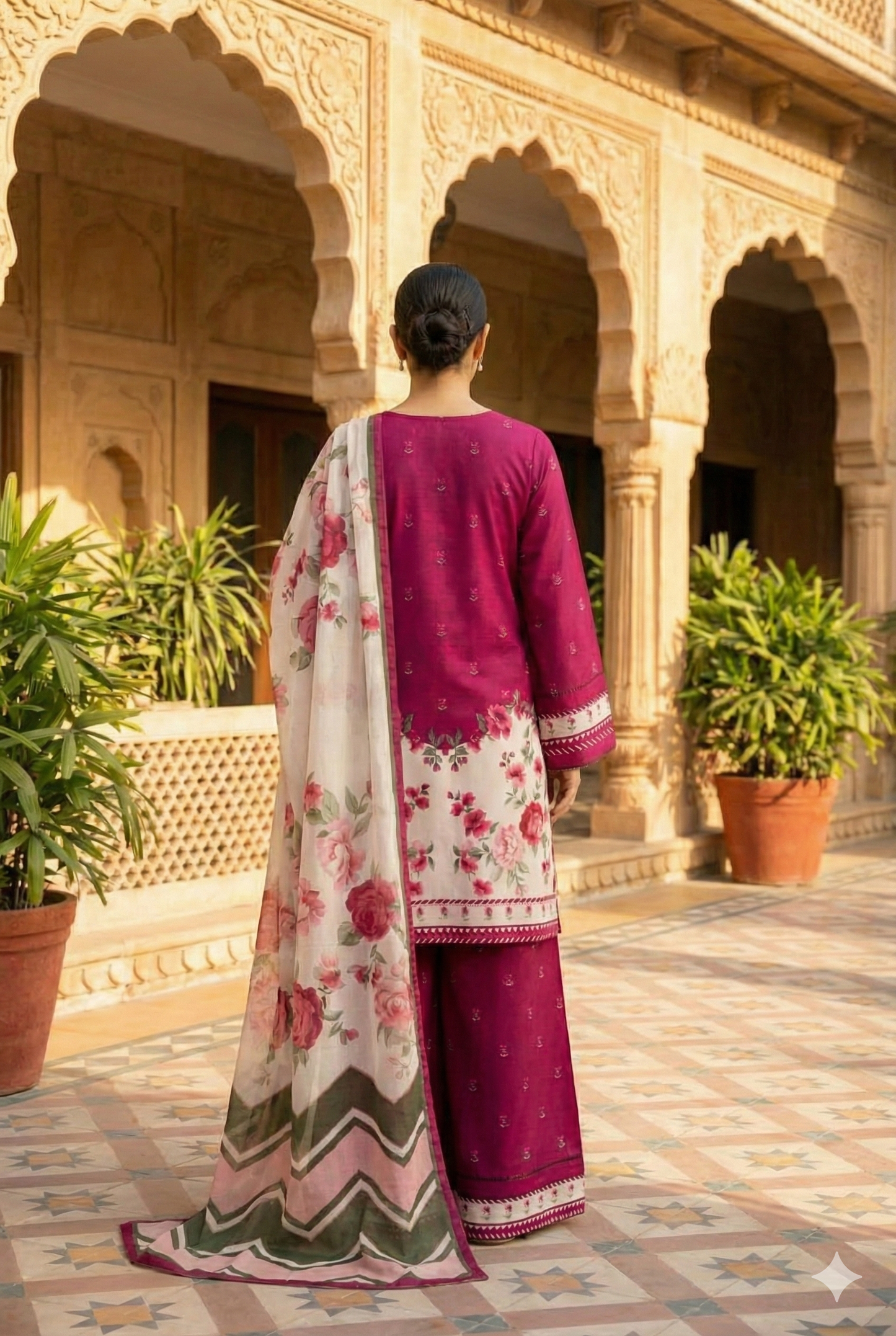 Monochrome (Stitched 3 Pcs)