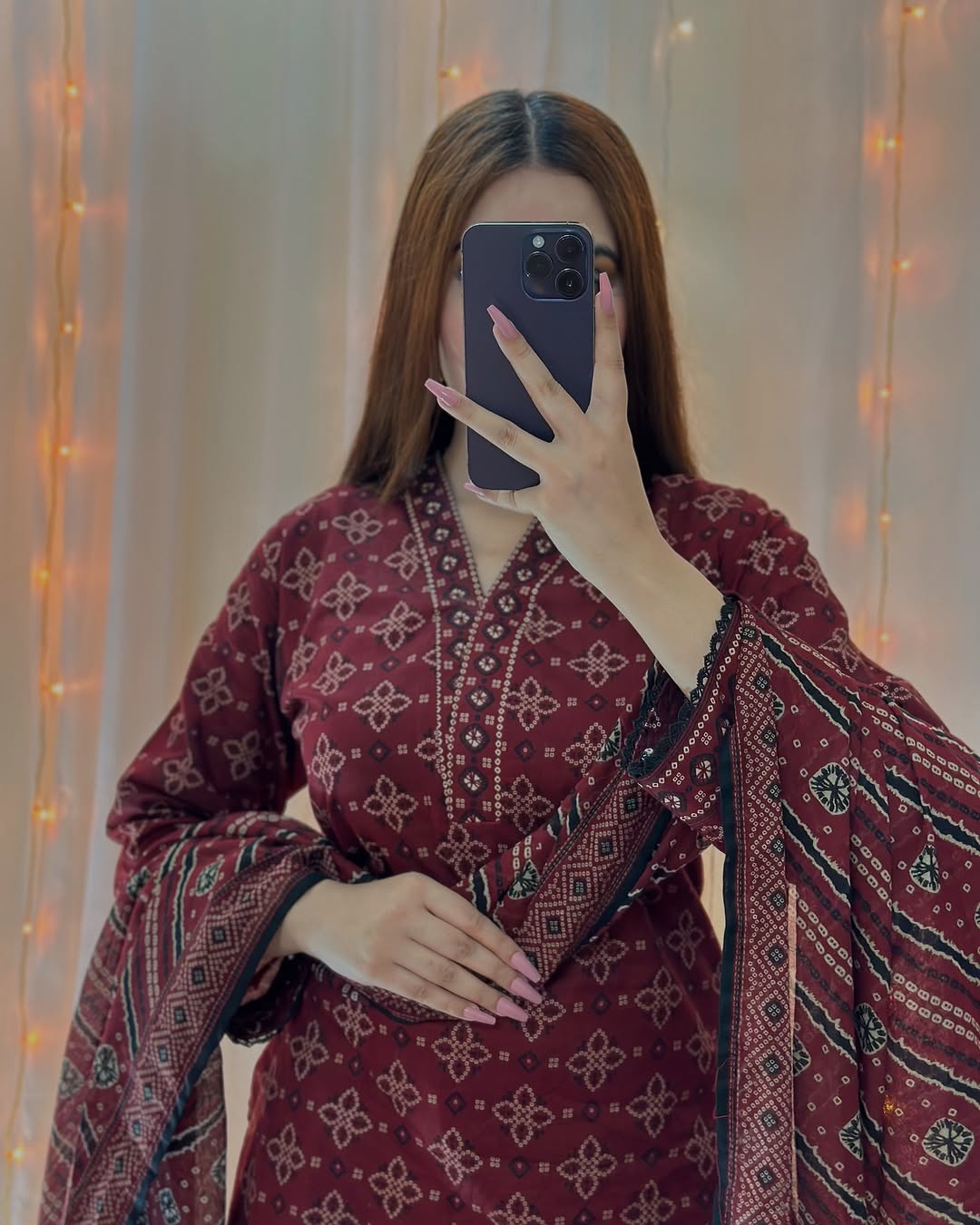 Ajrak Mehroon (Farshi Shlwar) Digital 3 PCs