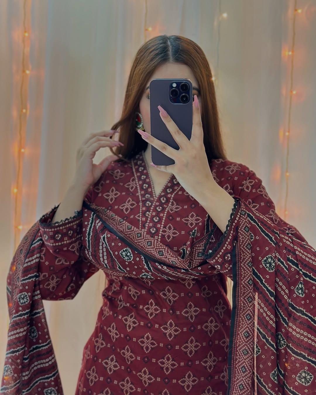 Ajrak Mehroon (Farshi Shlwar) Digital 3 PCs