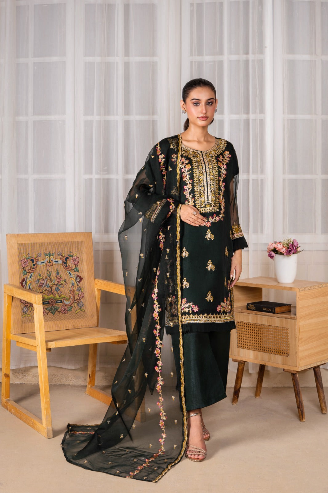 Mehrou (Organza Embroided 3 PCs)