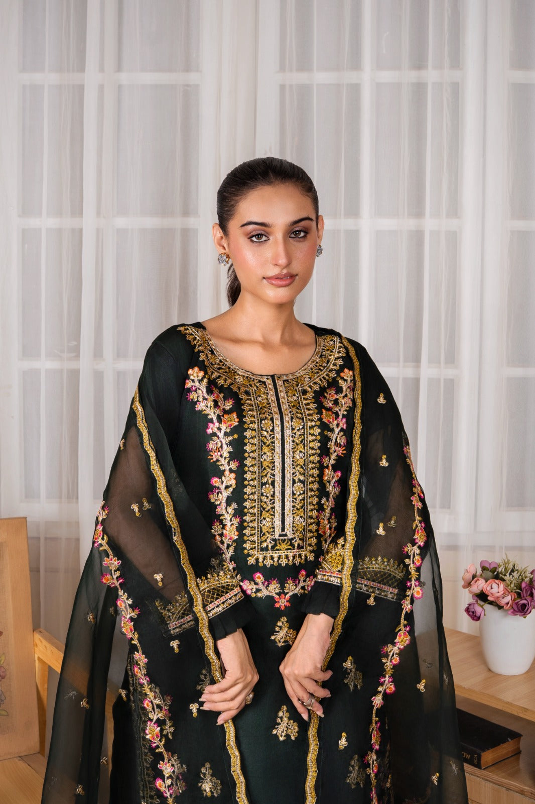 Mehrou (Organza Embroided 3 PCs)