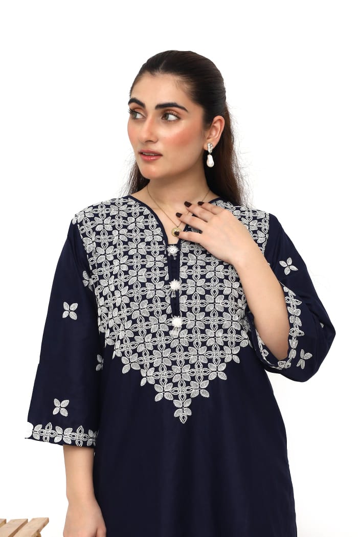Midnight  – 3 Piece Embroidered Linen
