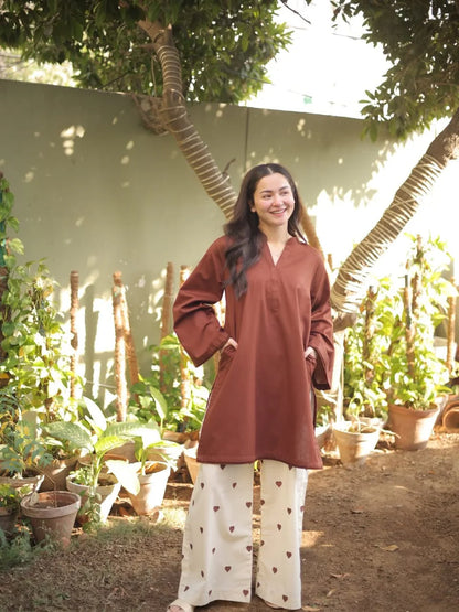 Hearts Chocolate (Stitched 2 Pcs)