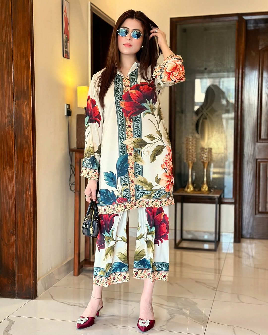 Majestic Rose OffWhite (Digital Printed 2 Pcs)